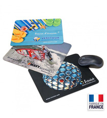 Tapis de souris publicitaire fabriqué en France en microfibre 18x22cm