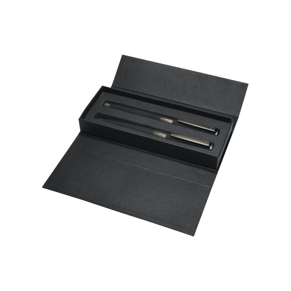 Parure personnalisée stylo bille et roller Image Black