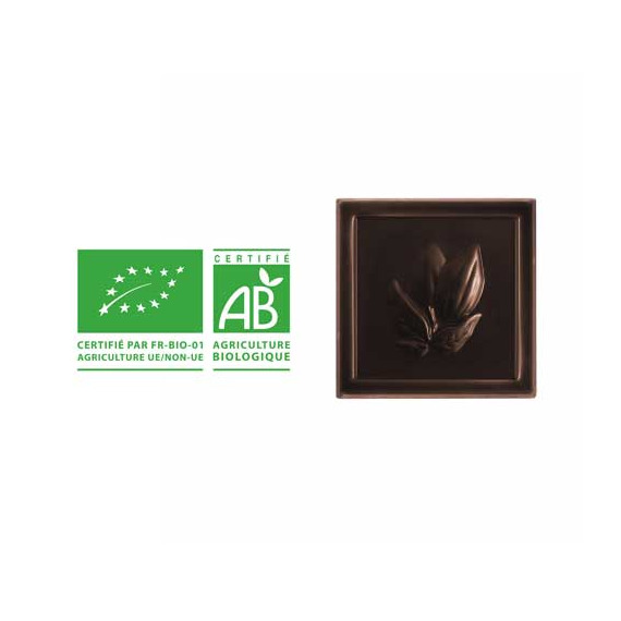 Carré Napolitain 4 gr chocolat noir 71 % Bio personnalisable Fabriqué en France