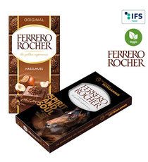 Tablette de chocolat  90 gr avec fourreau personnalisé Ferrero Rocher