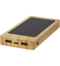 Batterie publicitaire de secours solaire Alata de 8 000 mAh en bambou