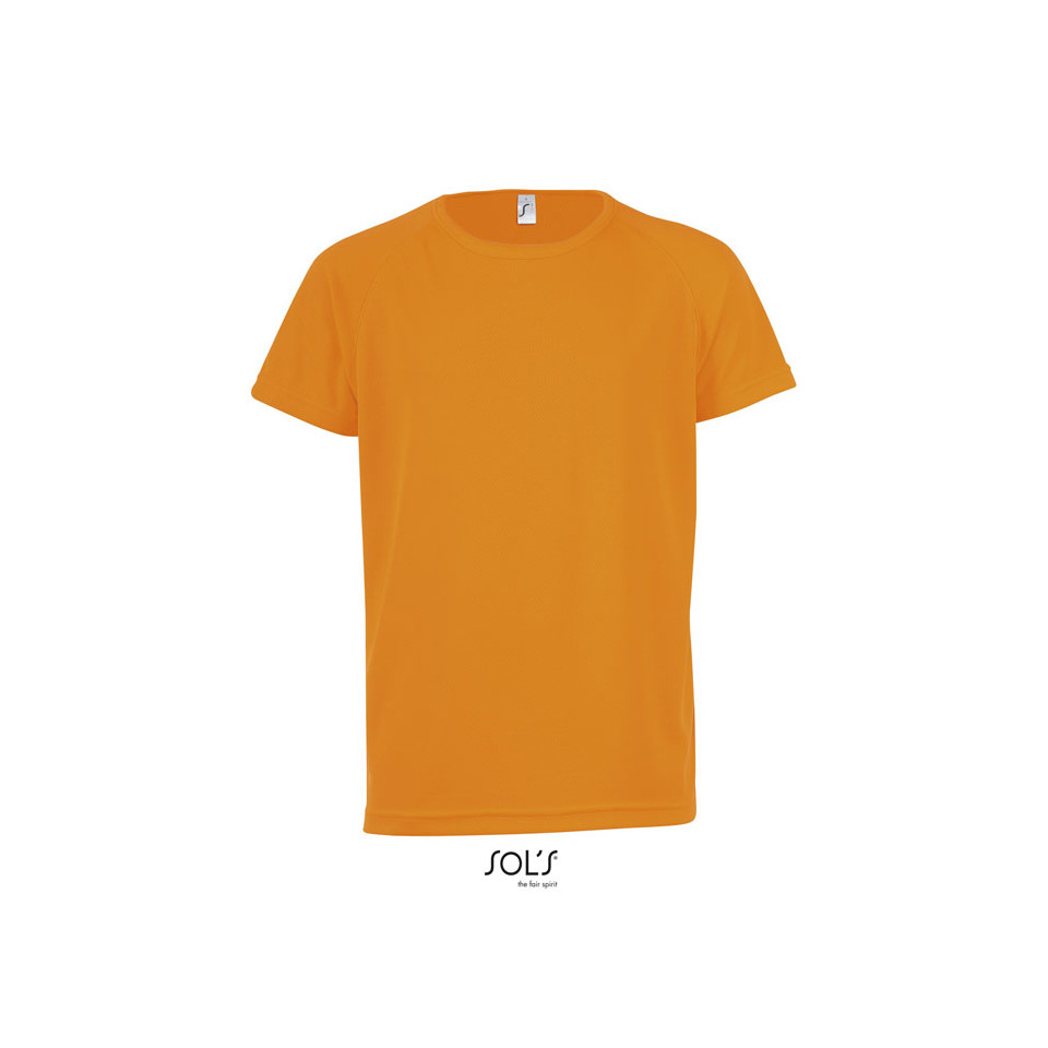 T-shirt publicitaire respirant manches courtes SPORTY 140g coton polyester Dry Fit Enfant