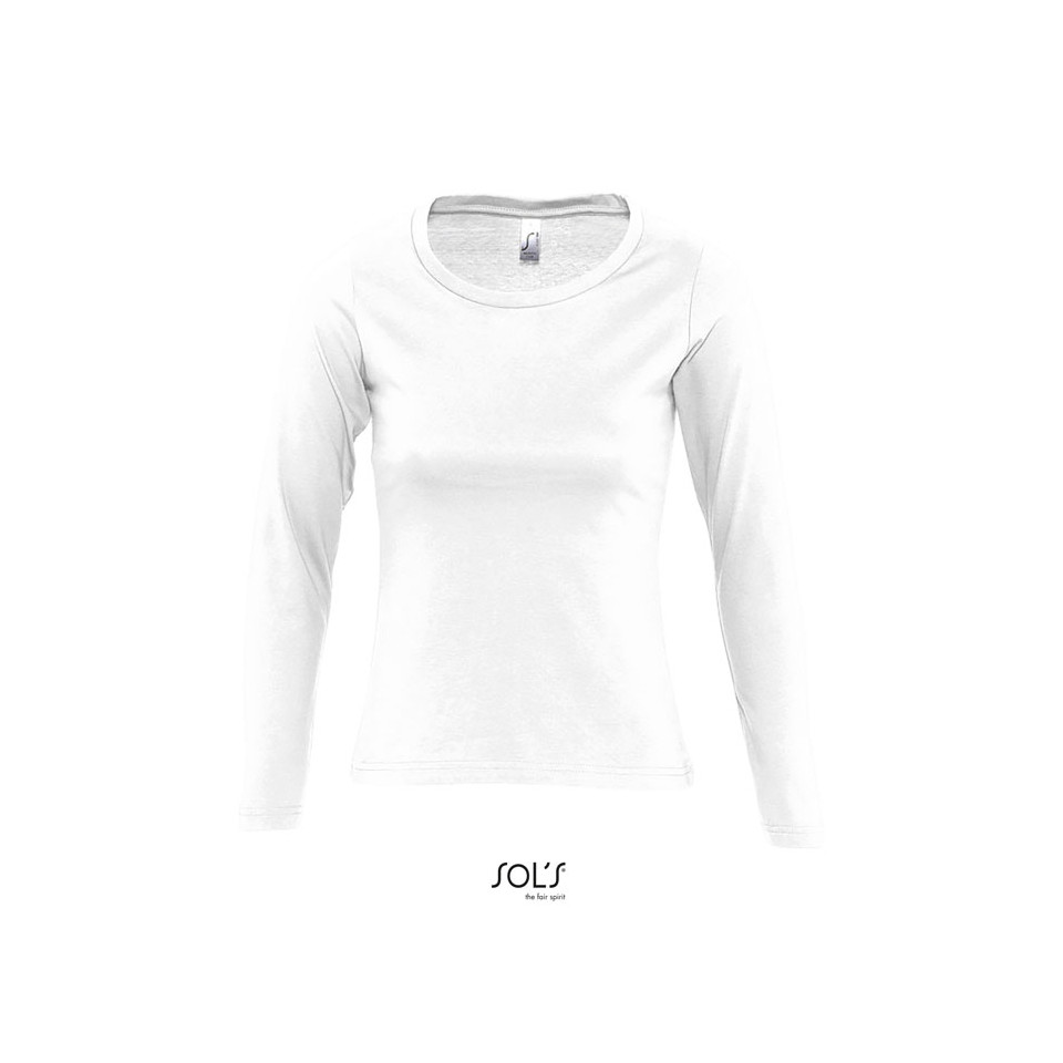 T-shirt publicitaire manches longues MAJESTIC femme coton 150g jersey Femme