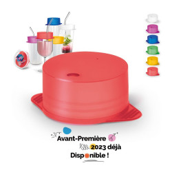 Couvre-verre publicitaire anti intrusion en silicone réutilisable et étirable silicone 100 % alimentaire sans BPA Ø50 mm