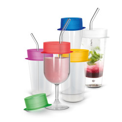 Couvre-verre publicitaire anti intrusion en silicone réutilisable et étirable silicone 100 % alimentaire sans BPA Ø50 mm