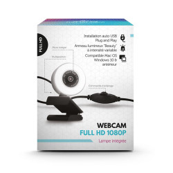 Webcam HD 1080P personnalisable avec microphone pour ordinateur