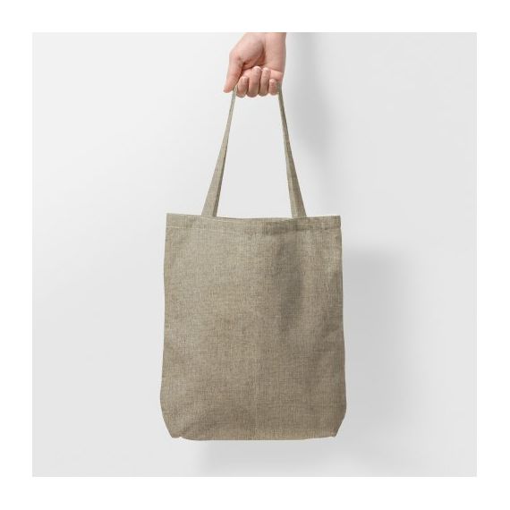 Sac shopping anse longue 150 gr personnalisable en coton recyclé Fabriqué en Europe