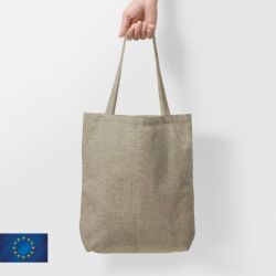 Sac shopping anse longue 150 gr personnalisable en coton recyclé Fabriqué en Europe