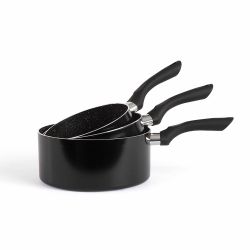 Set de 3 casseroles aspect pierre publicitaire