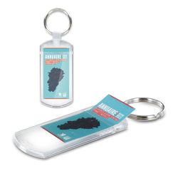 Porte-clés transparent personnalisable porte étiquette fabriqué en France