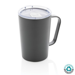 Tasse publicitaire moderne en acier inoxydable recyclé RCS avec couvercle