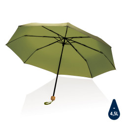 Mini parapluie publicitaire 20.5" rPET 190T poignée bambou Impact AWARE™ écologique