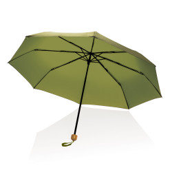 Mini parapluie publicitaire 20.5" rPET 190T poignée bambou Impact AWARE™ écologique