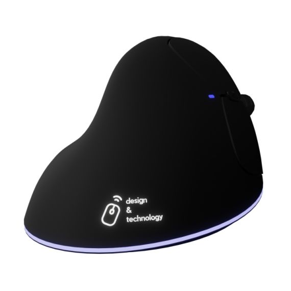 Souris sans fil ergonomique publicitaire logo lumineux rubber antibactérien SCX Design