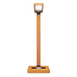 Lampe de bureau en bambou publicitaire SCX design Logo lumineux base de chargement induction 