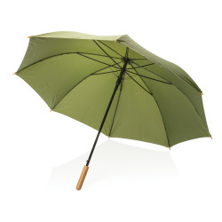 Parapluie publicitaire 27" en rPET et bambou ouverture auto Impact AWARE écologique