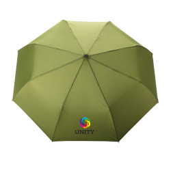 Parapluie publicitaire 21" automatique rPET 190T et bambou Impact AWARE écologique