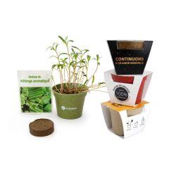 Kit publicitaire Jardin Ecolo - pot paille de riz couleur