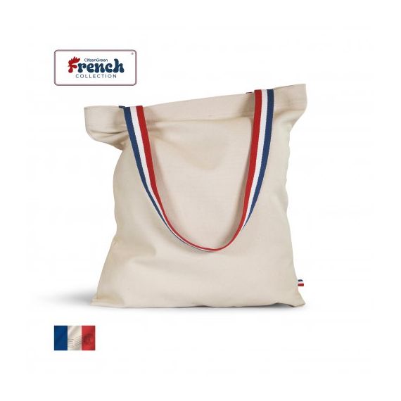Sac shopping 100 % coton biologique 240 gr personnalisable fabriqué en France