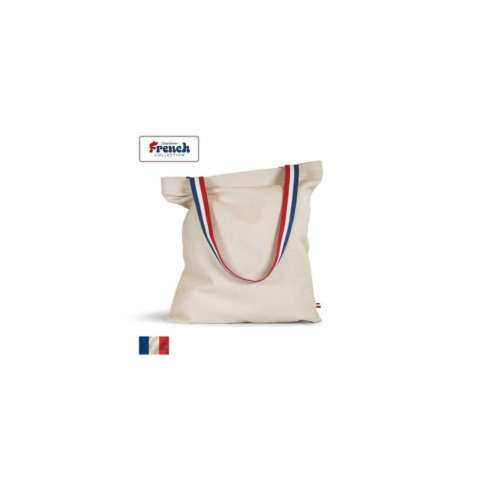 Sac shopping 100 % coton biologique 240 gr personnalisable fabriqué en France