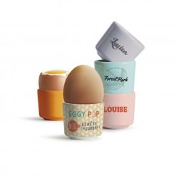 Coquetier Eggy pop en céramique personnalisable fabriqué en Europe