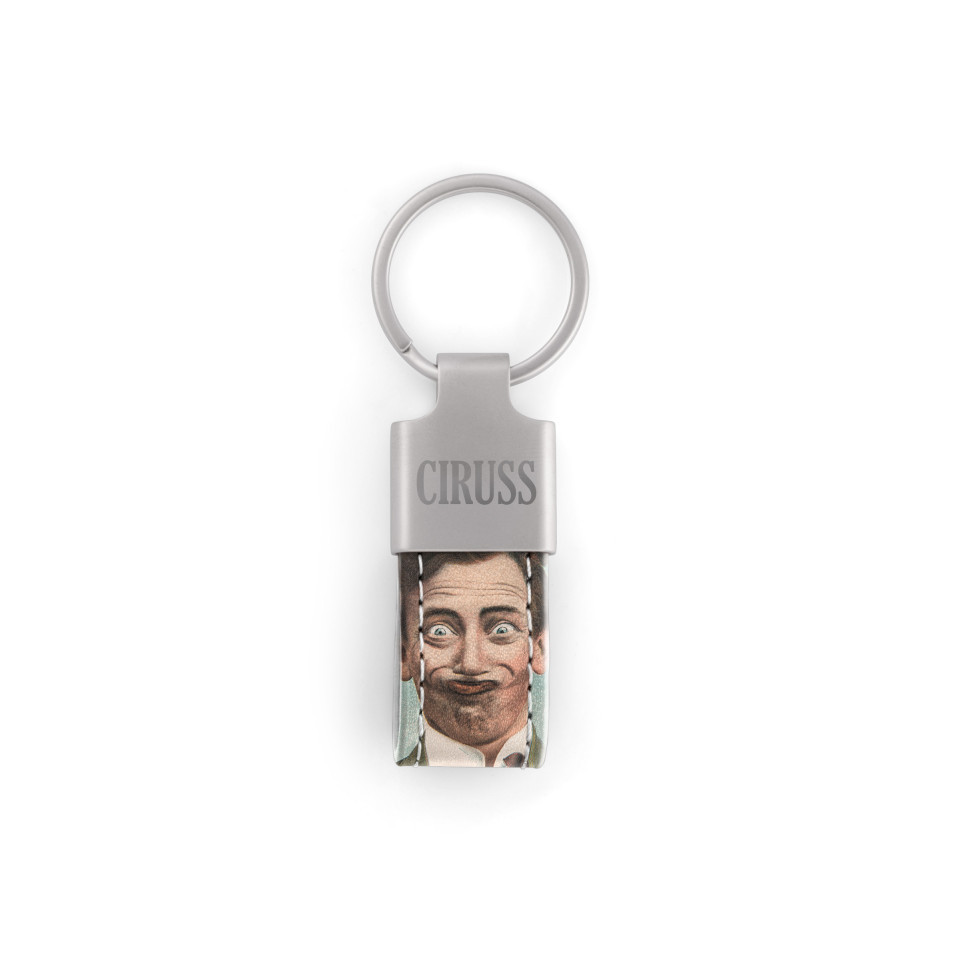 Porte clés publicitaire simili cuir et zamac mini 55x20 mm