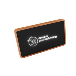 Powerbank publicitaire wireless wood 5000 SCX design Logo lumineux 