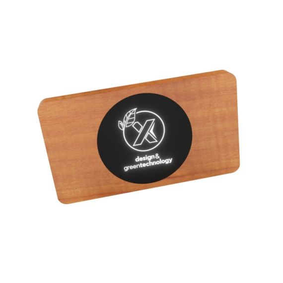 Powerbank publicitaire wireless extra wood 5000 SCX design Logo lumineux 