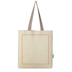 Sac publicitaire shopping Rainbow de 5 l en coton recyclé 180 g/m²