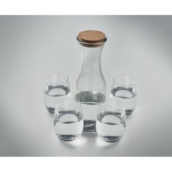 Set de boission carafe publicitaire et verres recyclés