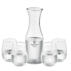 Set de boission carafe publicitaire et verres recyclés