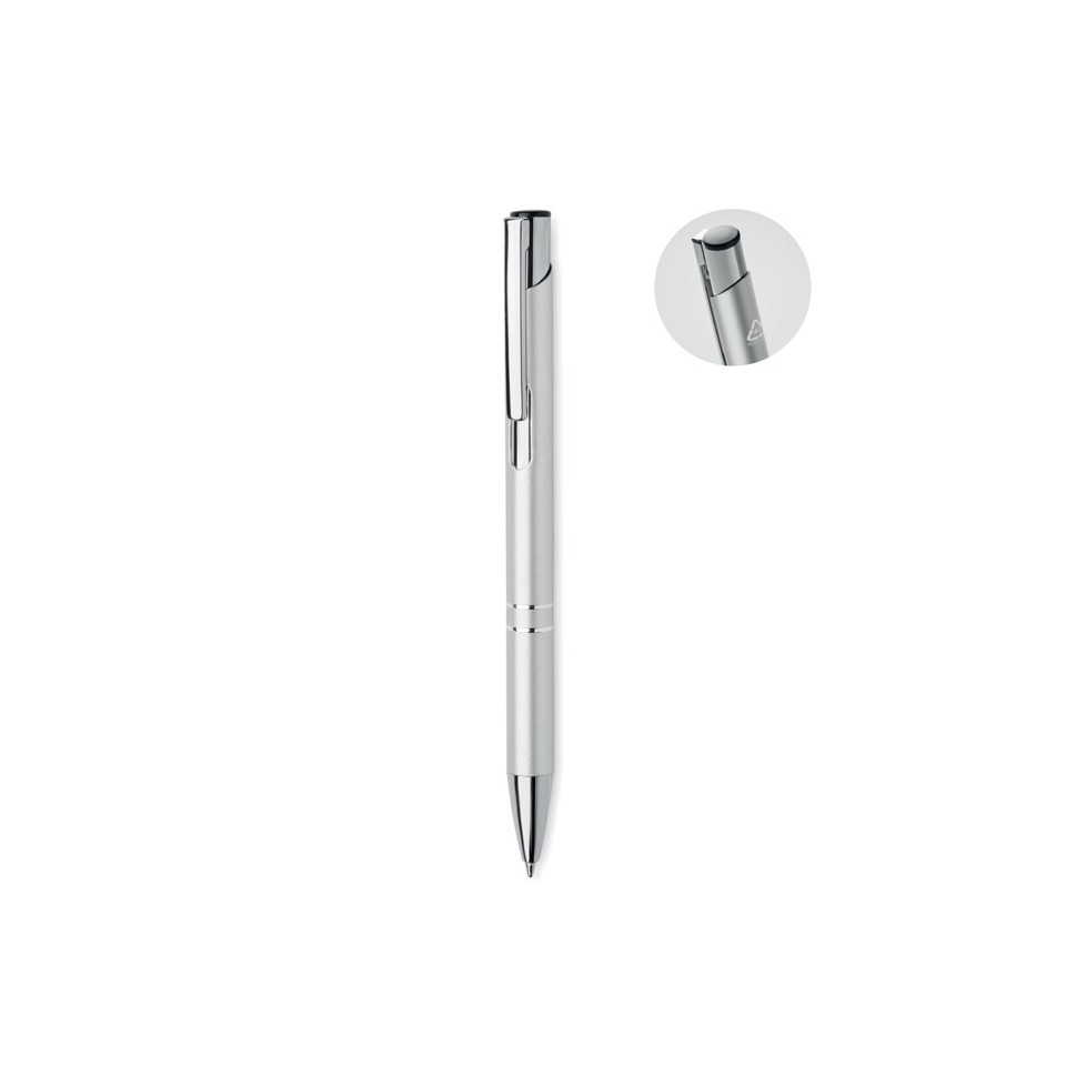 Stylo à bille publicitaire bouton poussoir en aluminium recyclé