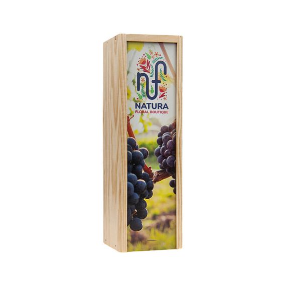 Coffret à vin publicitaire en bois personnalisable en quadri