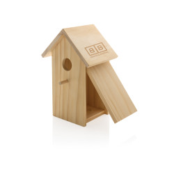 Maison publicitaire pour oiseaux en bois FSC®