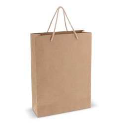 Sac cadeau papier fabriqué en Europe avec poignée coton personnalisable en quadri express 120g FSC 24x12x33 cm