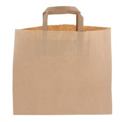 Sac papier kraft brun express avec poignée en papier personnalisable en quadri 70g Europe FSC