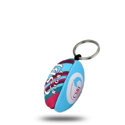 Porte-clé rugby picot - Porte-clé ballon de rugby publicitaire