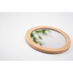 Miroir de poche en bambou personnalisable