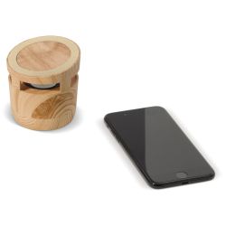 Enceinte 3W et chargeur sans fil 5W en bois personnalisable