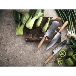 Couteau publicitaire Santoku Hattasan Damascus VINGA