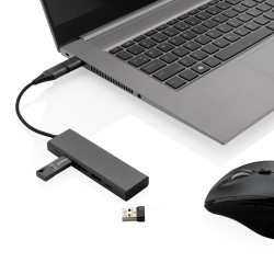 Hub publicitaire avec 3 ports USB en aluminium RCS Terra recyclé