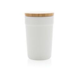 Mug publicitaire 300ml en PP GRS avec couvercle en bambou FSC® recyclé