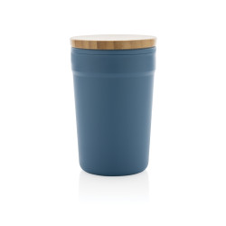 Mug publicitaire 300ml en PP GRS avec couvercle en bambou FSC® recyclé