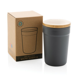 Mug publicitaire 300ml en PP GRS avec couvercle en bambou FSC® recyclé