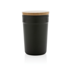 Mug publicitaire 300ml en PP GRS avec couvercle en bambou FSC® recyclé