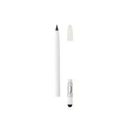 Crayon publicitaire sans encre en aluminium avec gomme