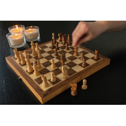 Jeu publicitaire d'échecs pliable en bois FSC®