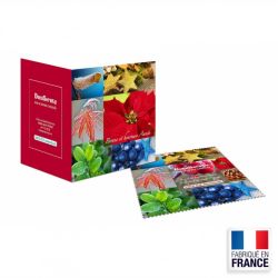 Carte de vœux publicitaire avec microfibre personnalisée fabriqué en France