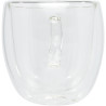 Tasse publicitaire Manti 2 pièces en verre à double paroi de 250 ml avec sous-verre en bambou
