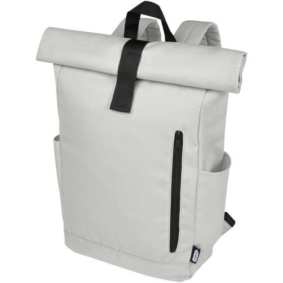 Sac publicitaire à dos Byron de 18 L en RPET GRS 15,6" avec dessus enroulable